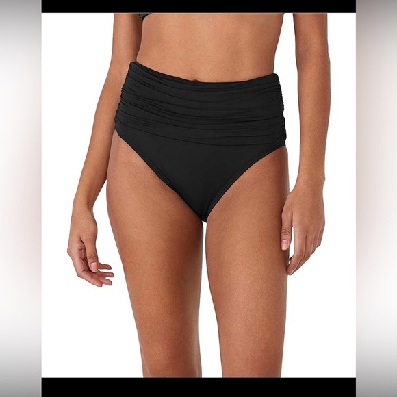 NWT Kate Spade Shirred High Waist Bikini Bottom Large - Picture 1 of 3